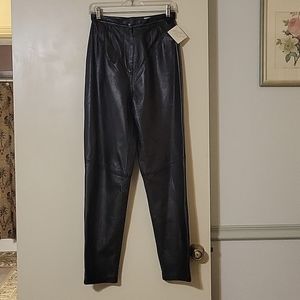 100% Leather Pants in Black by Lord and Taylor